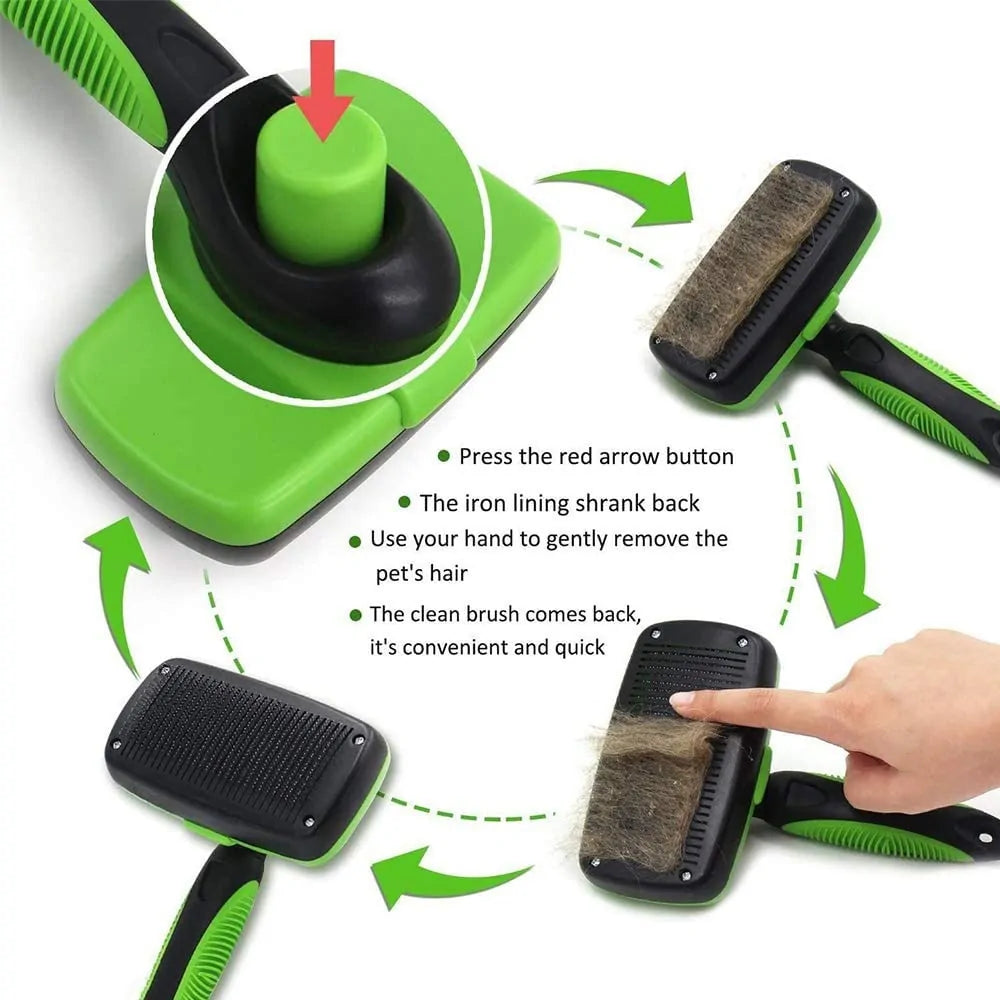 Brosse autonettoyante pour chien